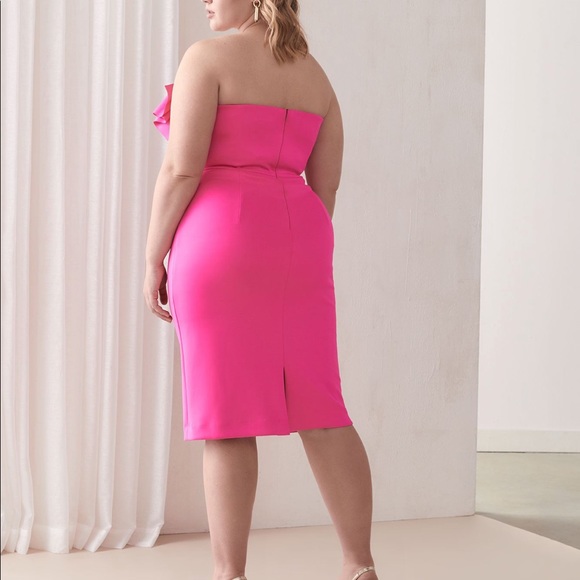 Black Halo pink strapless dress size 20 - Picture 2 of 6